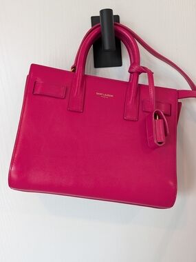 Saint Laurent Pink Leather Mini Sac de Jour Satchel
